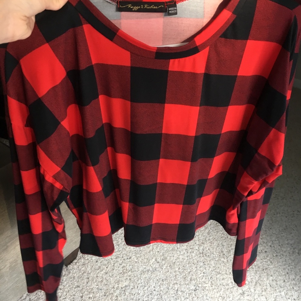 Red and black plaid long sleeve